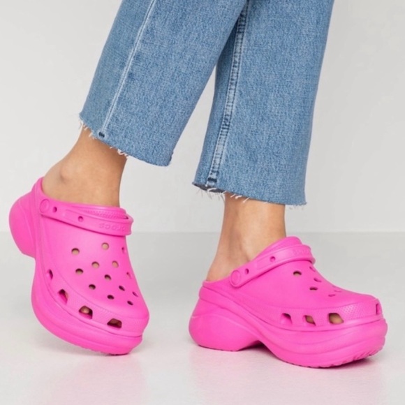 Crocs Pink Bae Platform Size 9 Sandal Clog - Picture 1 of 5